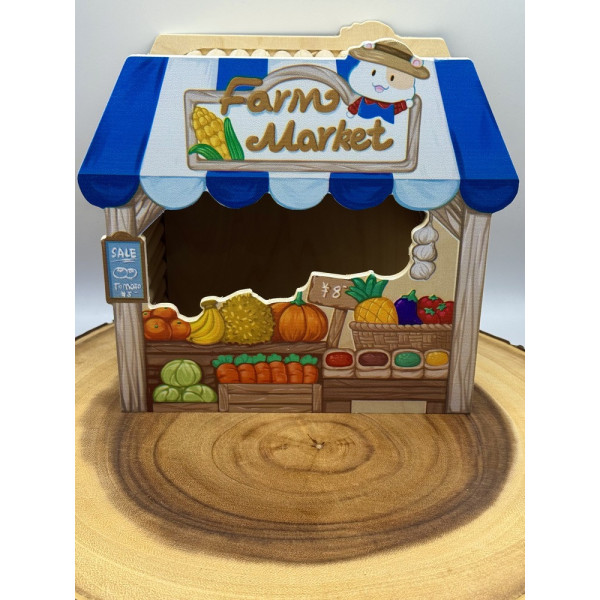 Wooden Farmers Market Hideaway For Hamster, Mice | Cozy Small Pet Shelter 2