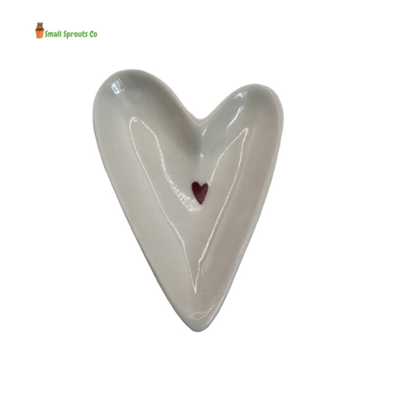 White Heart Shape Ceramic Food Bowl