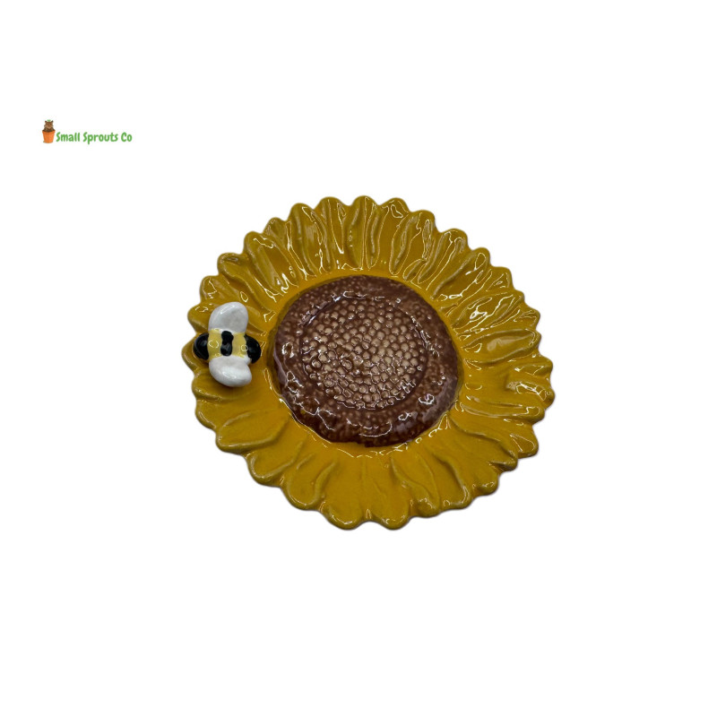 Sunflower & Bee Ceramic Decorative Bowl Plate