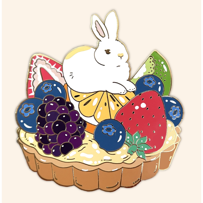 Rabbit Fruit Tart Enamel Pin