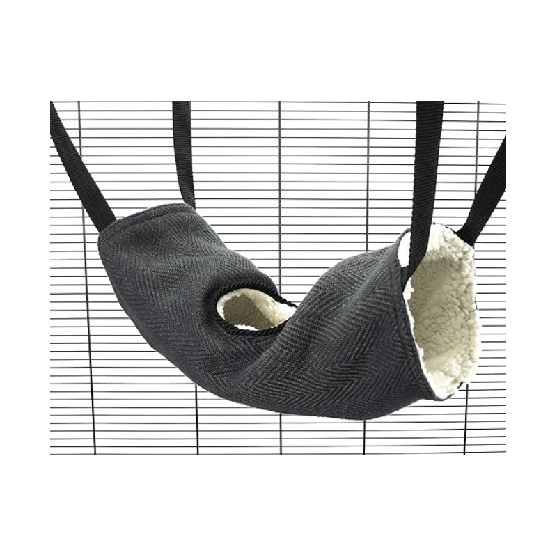 Classic Tunnel Tube – Grey Weave Hanging Toy for Rats & Ferrets (Little Friends)