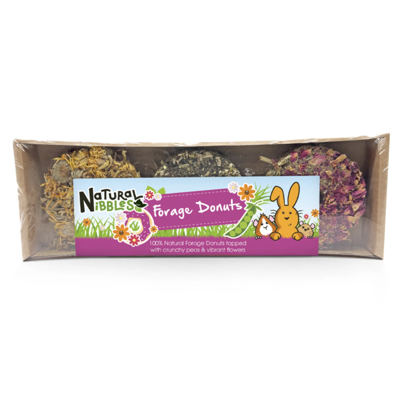 Natural Nibbles Mixed Forage Donuts | Fiber-Rich Treats for Small Pets