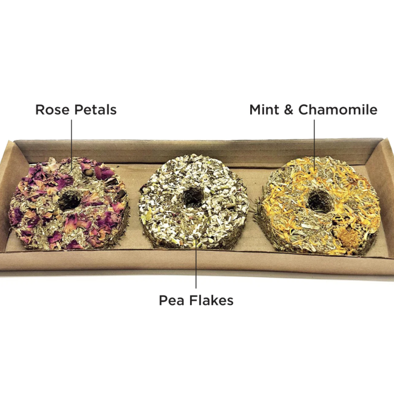 Natural Nibbles Mixed Forage Donuts | Fiber-Rich Treats for Small Pets