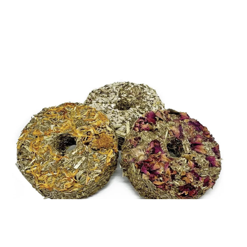Natural Nibbles Mixed Forage Donuts | Fiber-Rich Treats for Small Pets