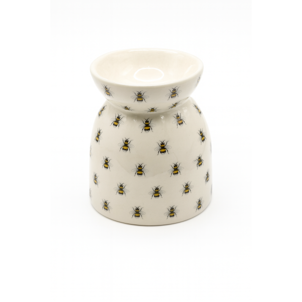 Ceramic Bee Pattern Hideaway – White | Cozy Small Pet Shelter 2