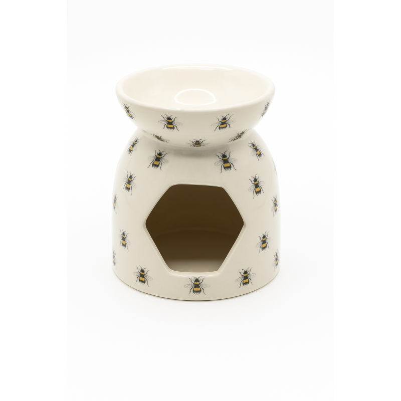 Ceramic Bee Pattern Hideaway – White | Cozy Small Pet Shelter